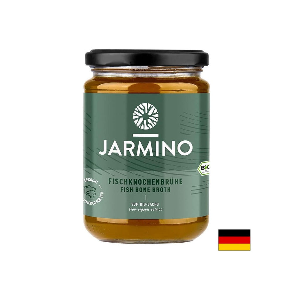 Ribja kostna juha bio - (z začimbami, zelenjavo in kamnito soljo), 350 ml