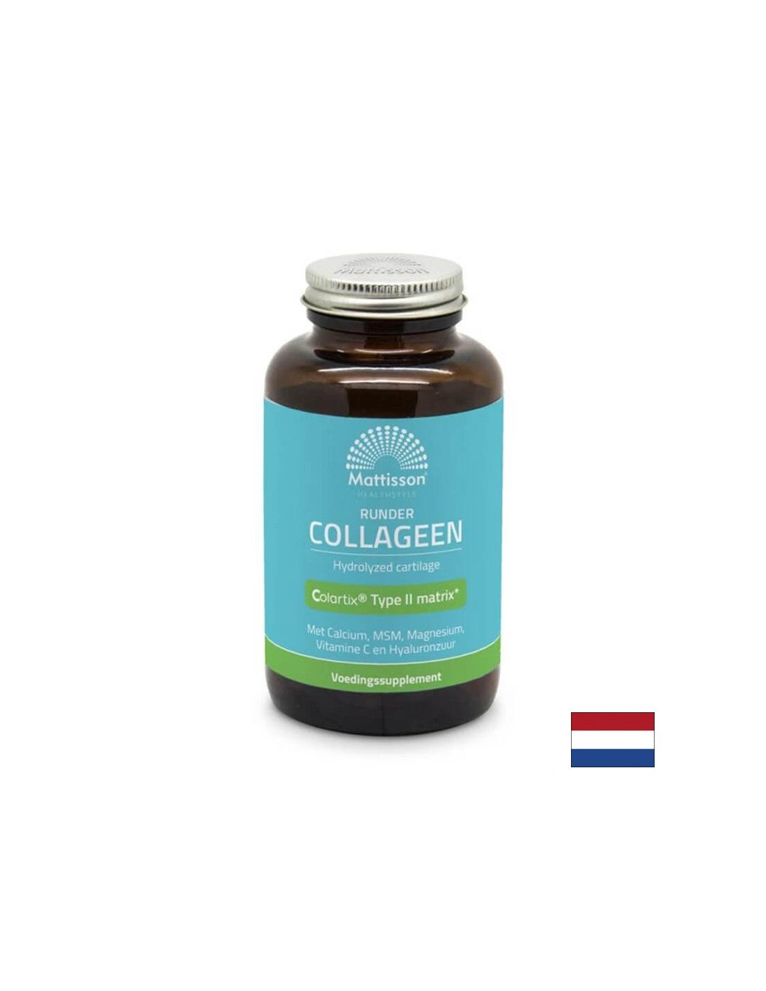 Zdravi sklepi ter lepi lasje in koža - Goveji kolagen (tip 2) s kalcijem, magnezijem, vitaminom C in hialuronsko kislino, 180 kapsul <tc>Mattisson Healthstyle</tc>