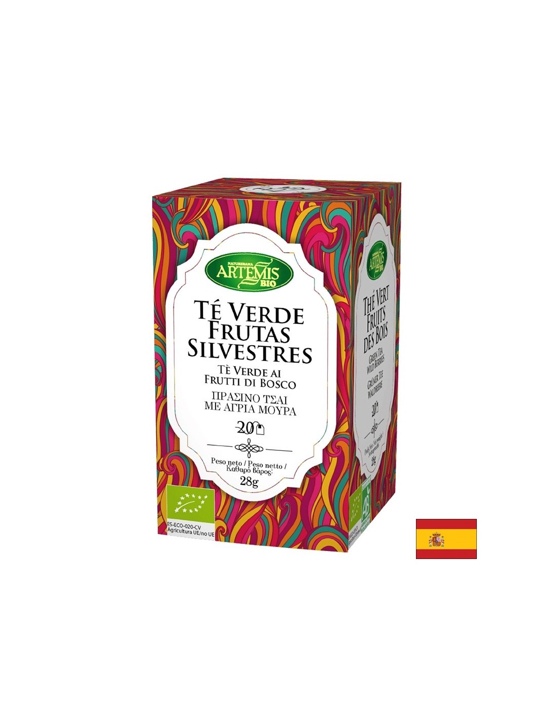 Zeleni čaj z malino aromo, bio, 20 filtrirnih vrečk