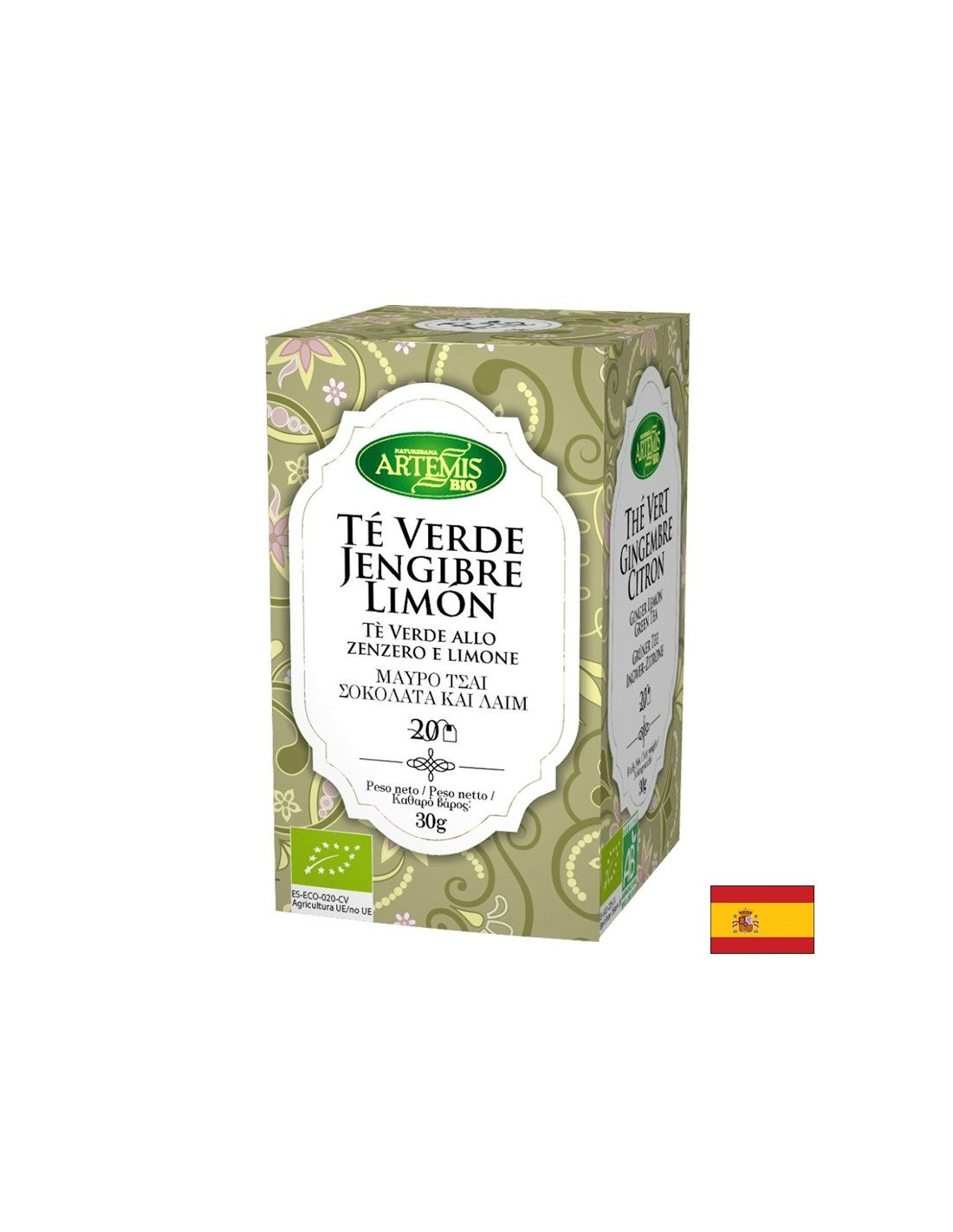 Zeleni čaj z ingverjem in limono, bio, 20 filtrirnih vrečk