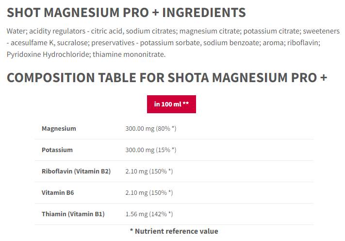 Magnezij pro+ vzdržljivost | s kalijem in vitaminom B1, B2, B6 - 12 x 100 ml