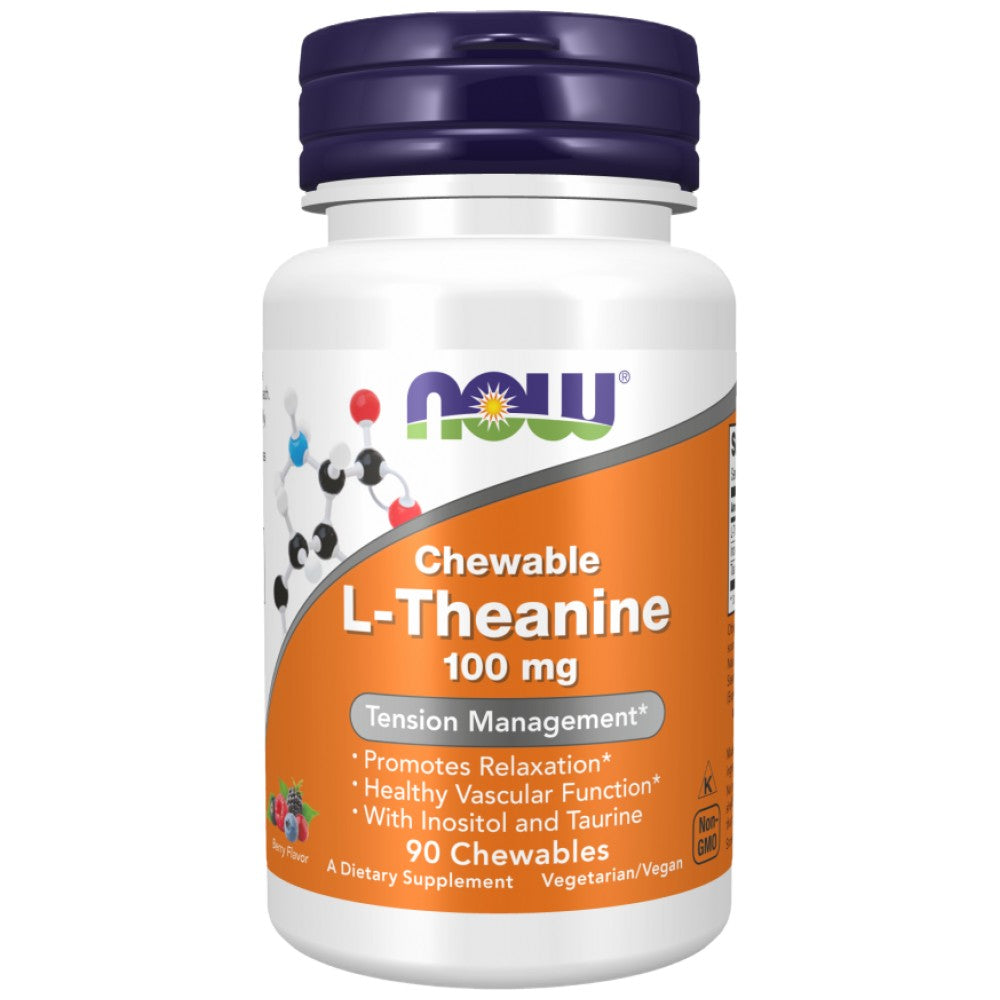 L-theanin 100 mg žvečenje | z inositol & Taurin - 90 žvečilnih tablet