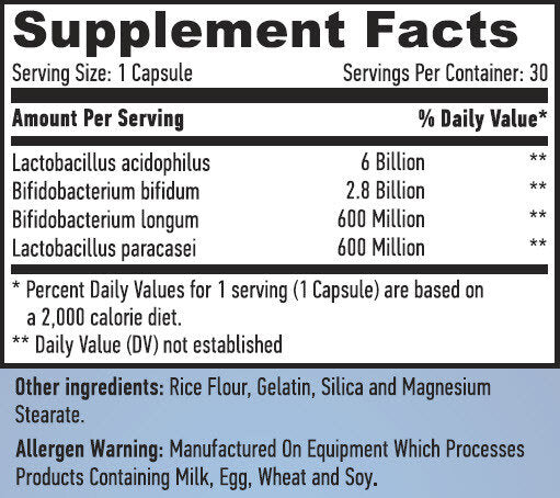 10 milijard probiotičnih kompleksov Acidophilus & Bifidus / 30 CAP.