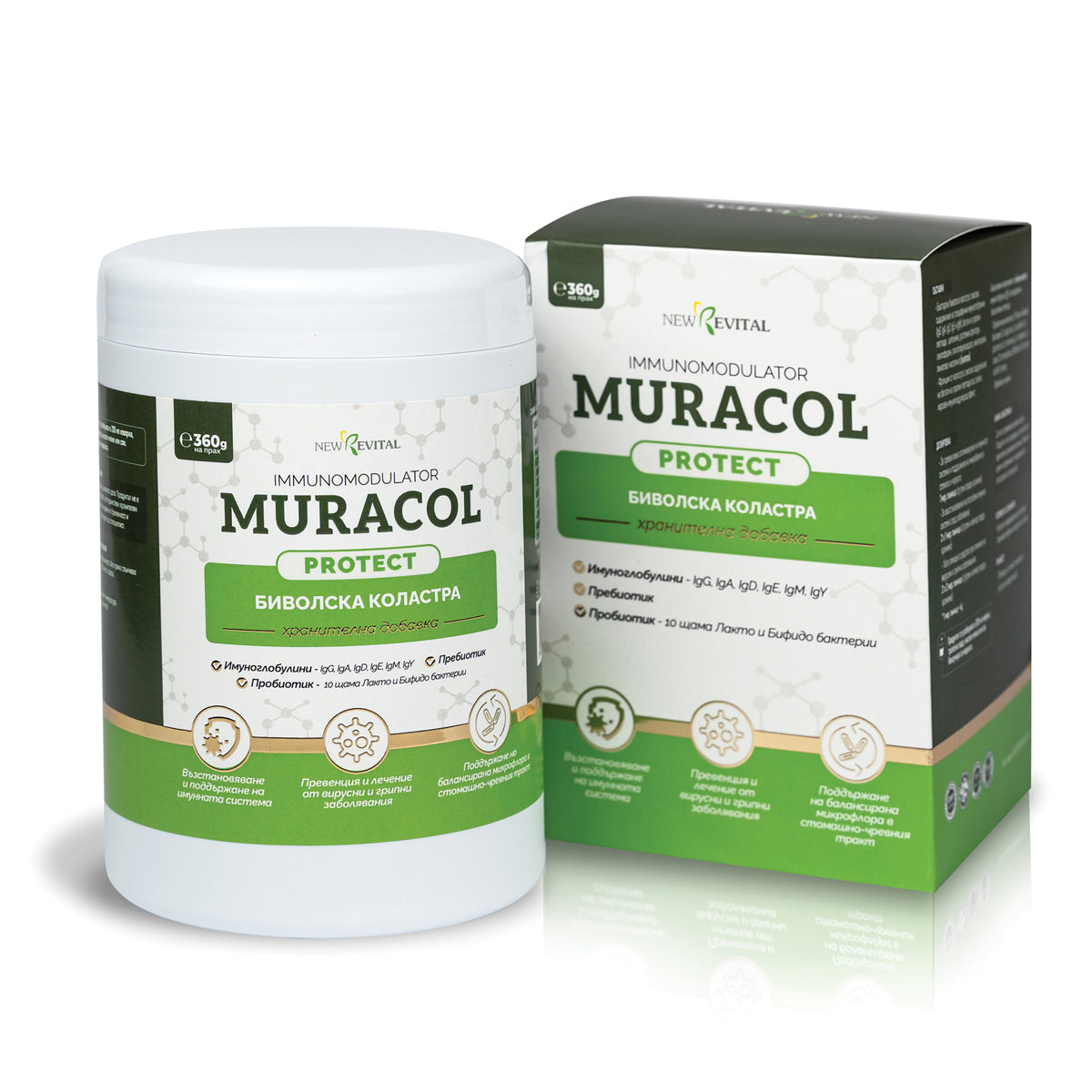 100 % liposomski bivolji kolostrum 360 g <tc>Muracol</tc> Zaščitite | HALAL