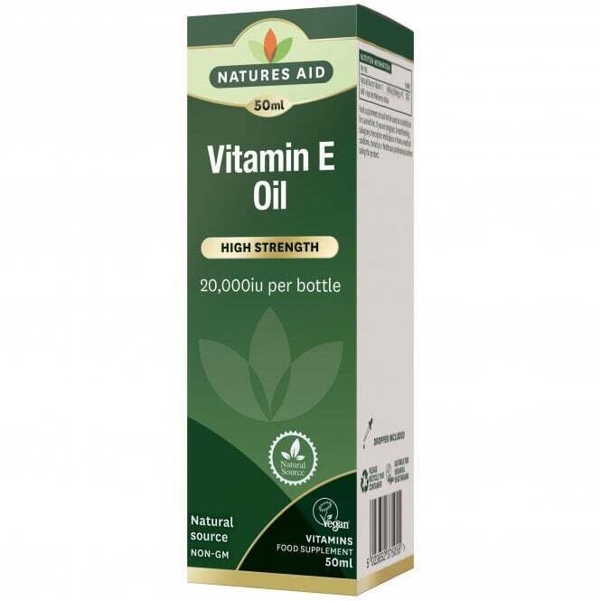 Naravna tekočina vitamina E (100% naravno vitamin E olje) 20.000IU 50ml Naturesaid