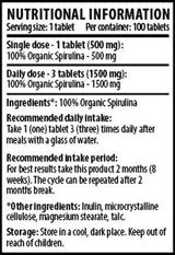 100% organska spirulina - 100 tablet
