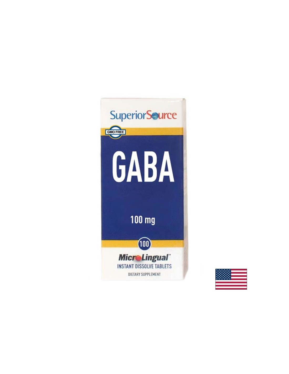 Živčni sistem - GABA (gama-aminomaslena kislina), 100 podjezičnih tablet <tc>Superior Source</tc>