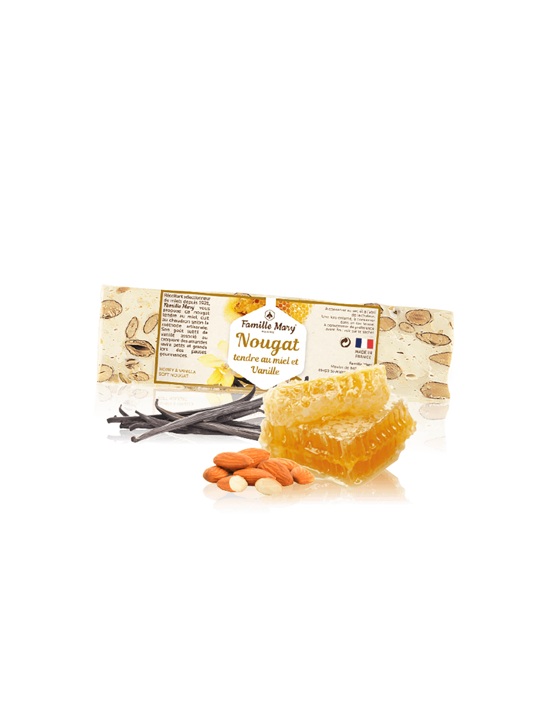 Nežni nougat z medom, mandlji in vanilijo, 100 g