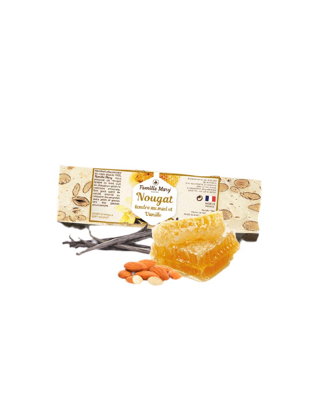 Nežni nougat z medom, mandlji in vanilijo, 100 g