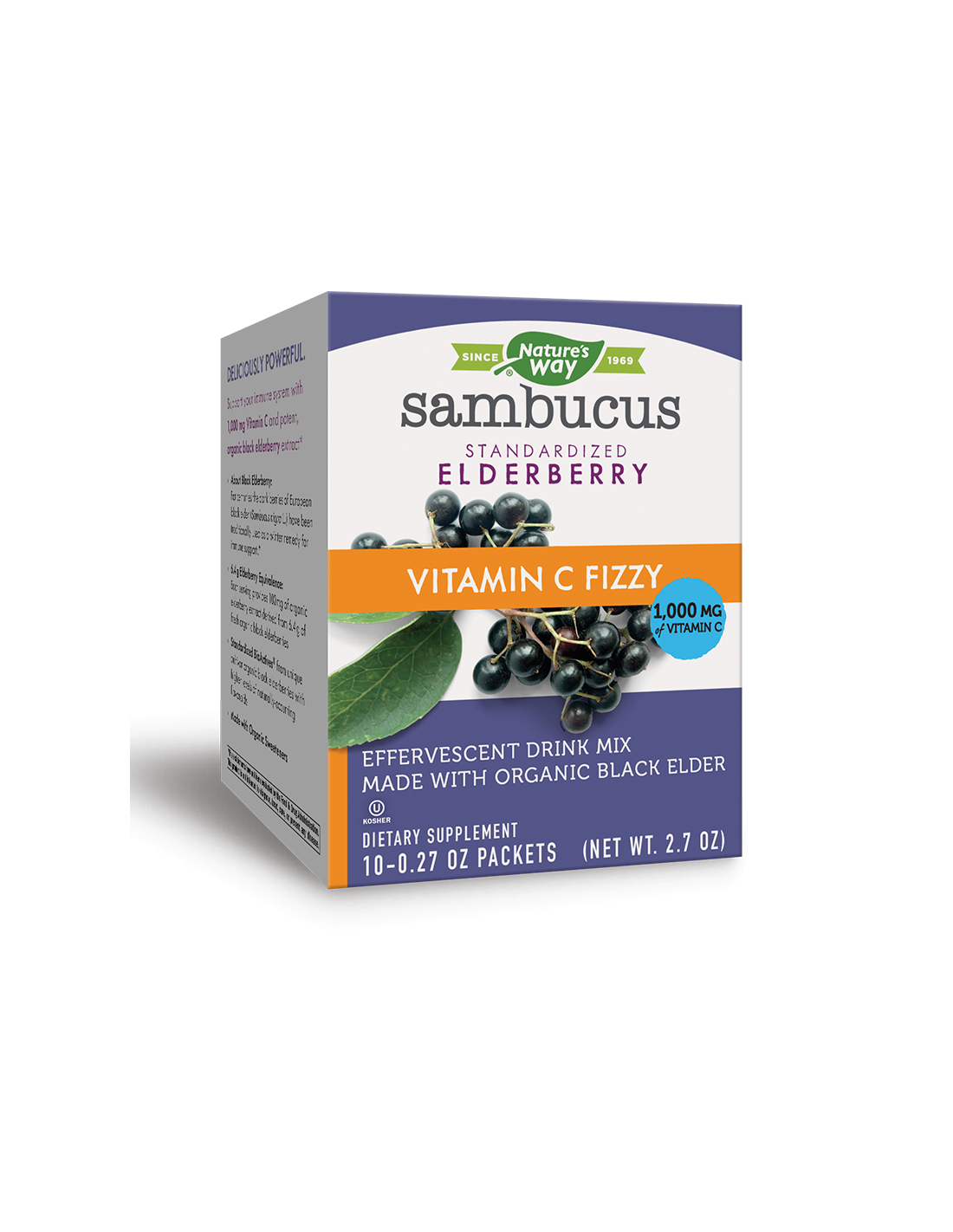 Sambucus s črnim starejšim in vitaminom C 1000 mg - Sambucus Vitamin C Fizzy, šumeča, 10 vrečk