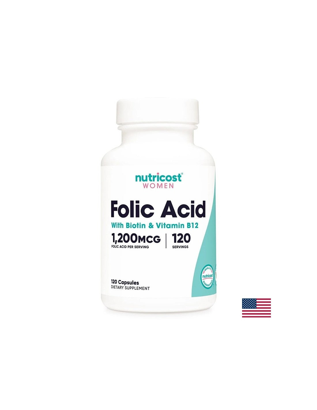 Nega za srce, živčni sistem, lase in kožo - folna kislina + biotin + vitamin B12, 120 kapsul