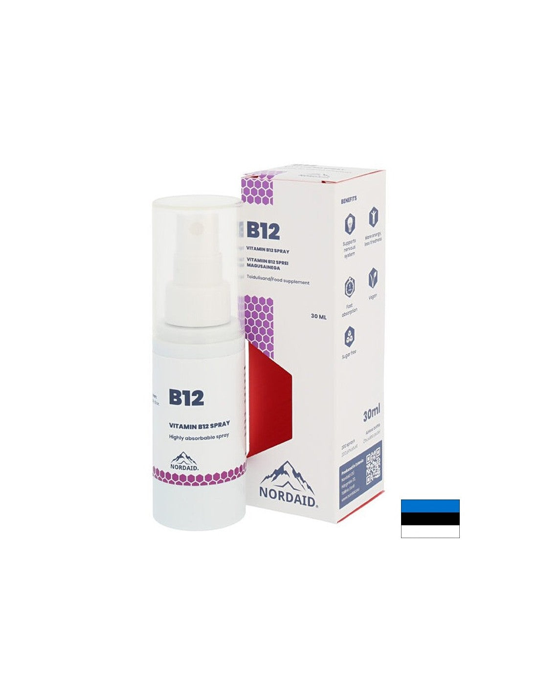 Živčni sistem - Vitamin B12 (metilkobalamin), pršilo z okusom mete 30 ml/ 200 razprškov <tc>Nordaid</tc>
