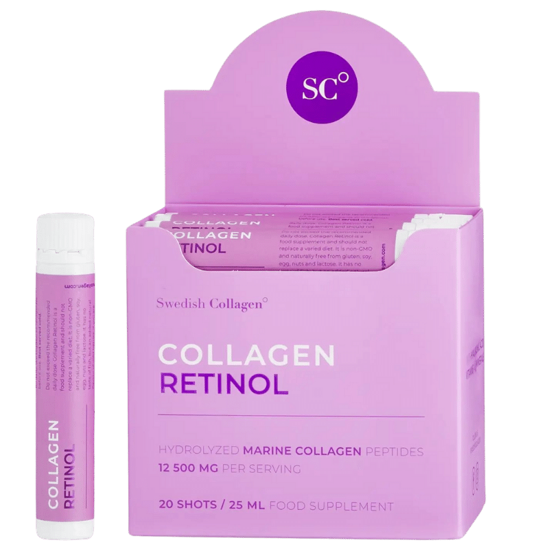 Ribji kolagen 12500 mg z retinolom, hialuronsko kislino, biotinom, MSM /20 kos x 25 ml/ <tc>Swedish Collagen</tc>