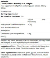 Lutein estri in bilberry 120 softgelov
