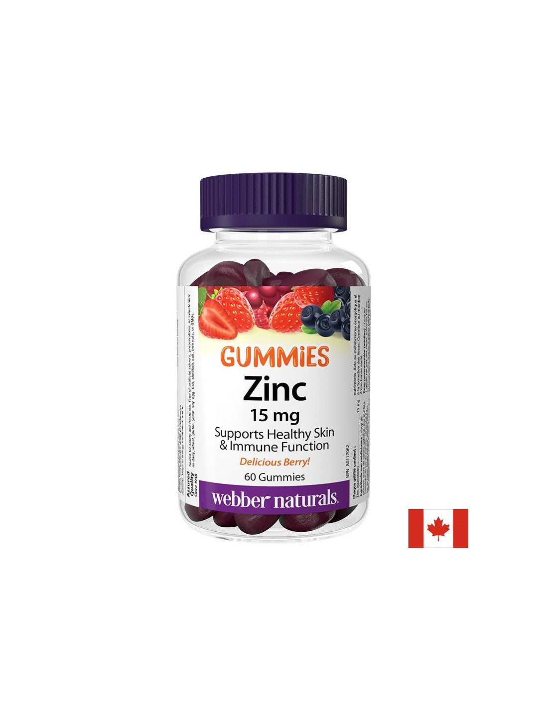 Imunost - cink (glukonat) Gummy 15 mg, 60 želenih tablet z okusom sadja