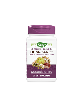 Hemorrhoids and Varicose Veins - Mix of vitamins, minerals and herbs Hem-Care, 90 capsules Nature's Way - Nutra Best Europe