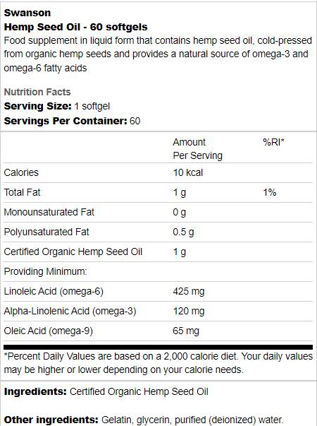 Konopljino olje 1000 mg 60 gel kapsul