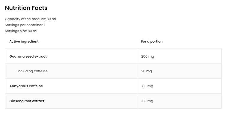 Guarana strela / z ginsengom - 20 x 80 ml