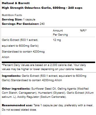 Česen brez vonja 6000 mg - 240 kapsul
