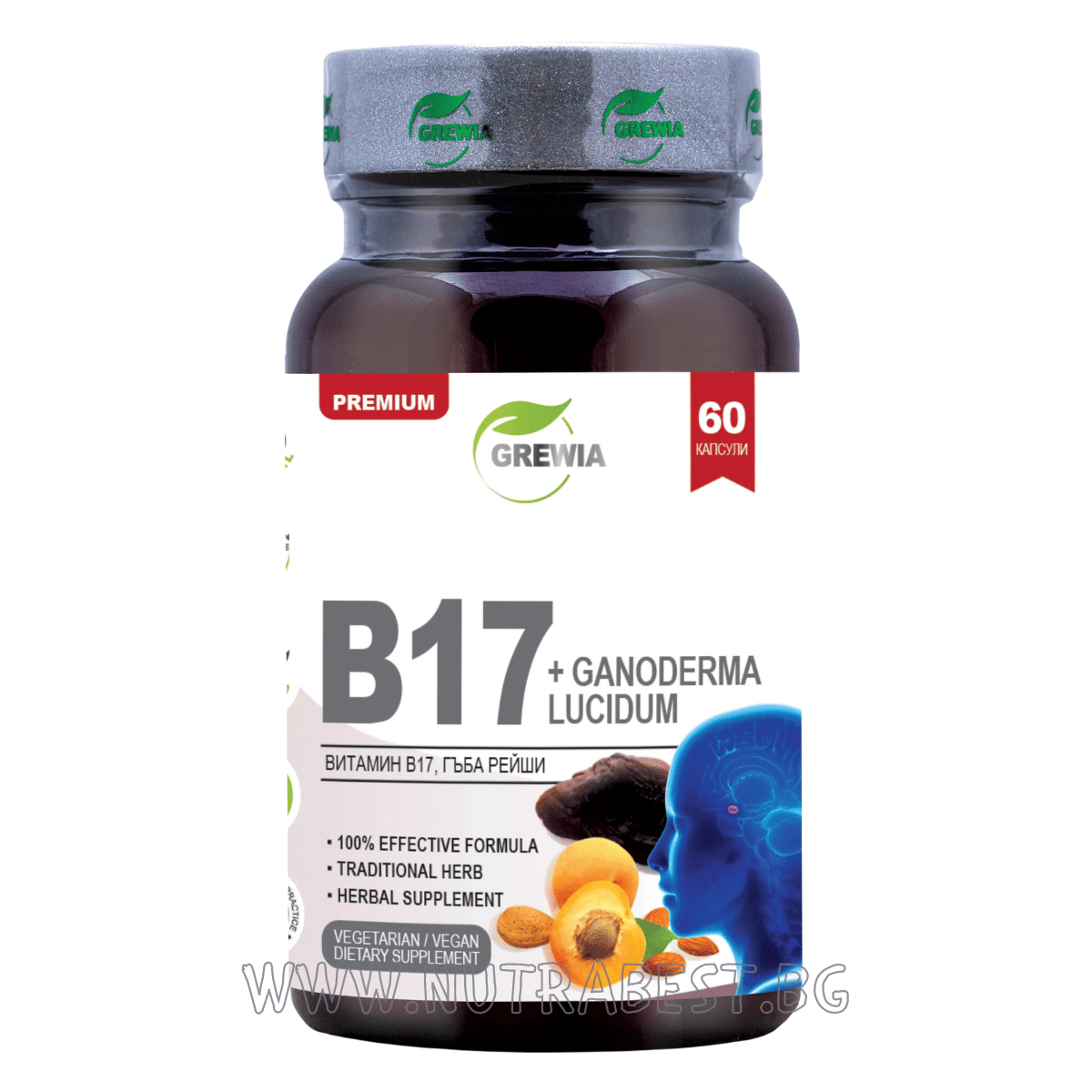 Vitamin B17 (B17) + Amigdalina + Ganoderma Lucidum 60 Caps Grewia