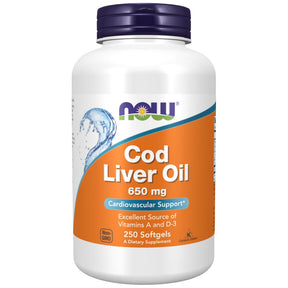 Cod Liver Oil 650 mg - 250 Gel capsules - Nutra Best Europe