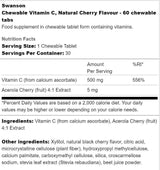 Žvečilni vitamin C 500 mg 60 tablet brez sladkorja