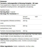 Kurkuma, ashwagandha in ginseng kompleks 60 kapsul