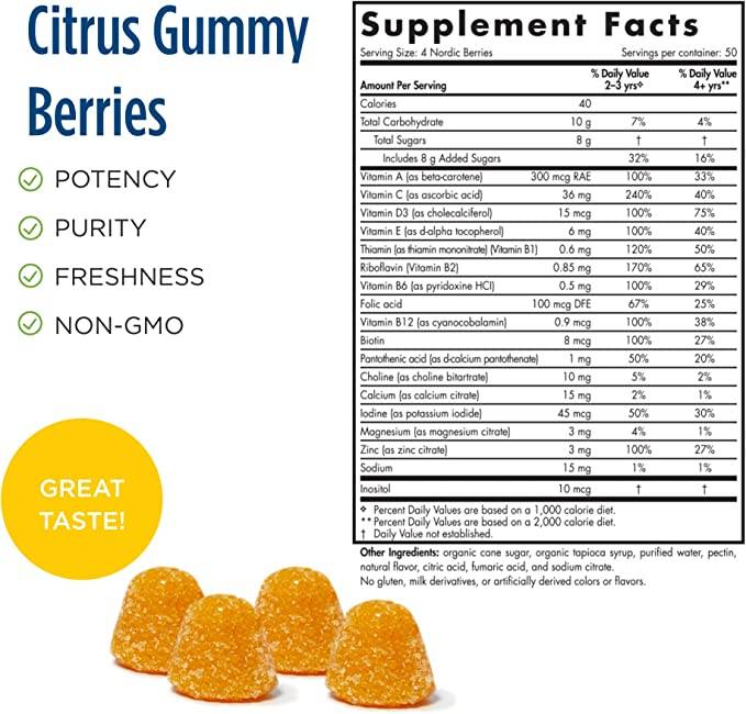 Multivitamin Nordic Berries - 200 gumij