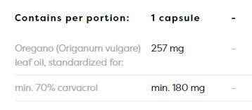 Origano olje 257 mg | 70% Carvacrol - 120 kapsul