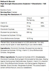 Visoka trdnost glukozamin sulfat + hondroitin - 120 tablet