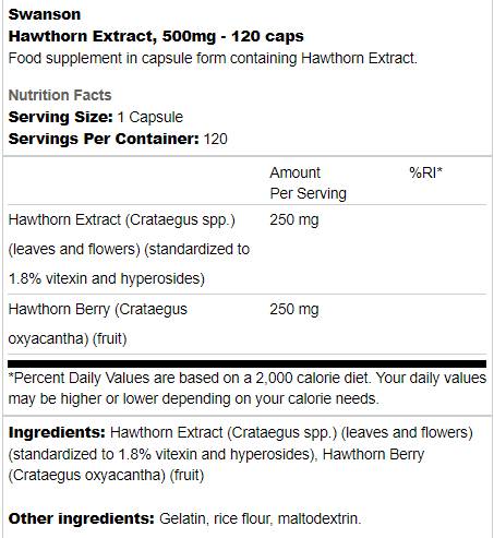 Glog ekstrakt 500 mg 120 kapsul
