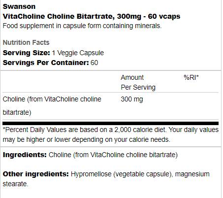 Vitaholin holin bitartrat 300 mg 60 kapsul