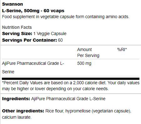 L-serin 500 mg 60 kapsul