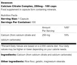 Kompleks kalcijevega citrata 250 mg - 100 kapsul