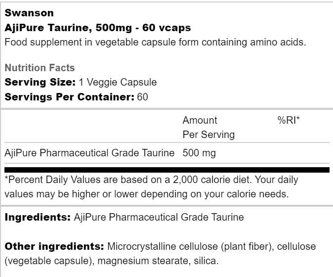 Ajipure tauririn 500 mg 60 kapsul