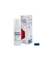 Veganski vitamini K2 (25 µg) + D3 (1000 iu) - zdravje srca in kosti, močna imunost, razpršila za ustnice, 30 ml, 200 razpršila