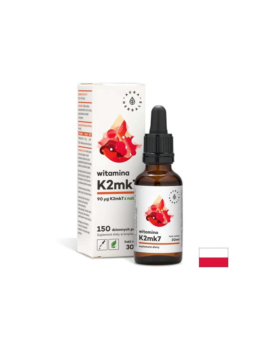 Izboljšuje gostoto kosti - Vitamin K2 (MK7), 30 ml kapljic <tc>Aura Herbals</tc>