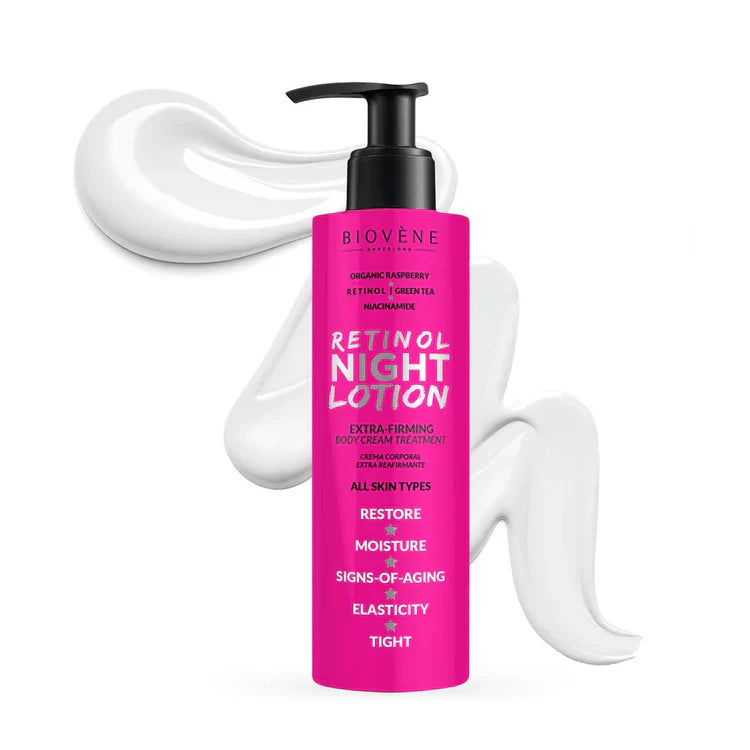 Retinol Night Body Losjon z dodatnim utrdilnim učinkom in Raspberry 200 ml