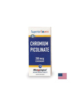 Krom (pikolinat) - ravnovesje sladkorja v krvi, 200 mg x 100 podjezičnih tablet <tc>Superior Source</tc>