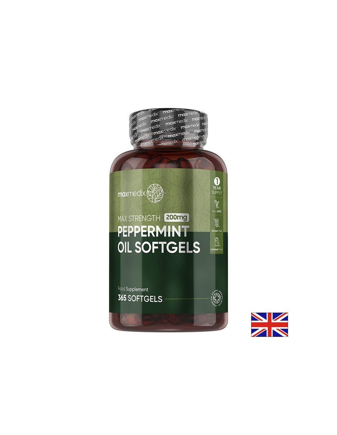 Dobra prebava - poprova meta (olje), 200 mg x 365 kapsule softgela