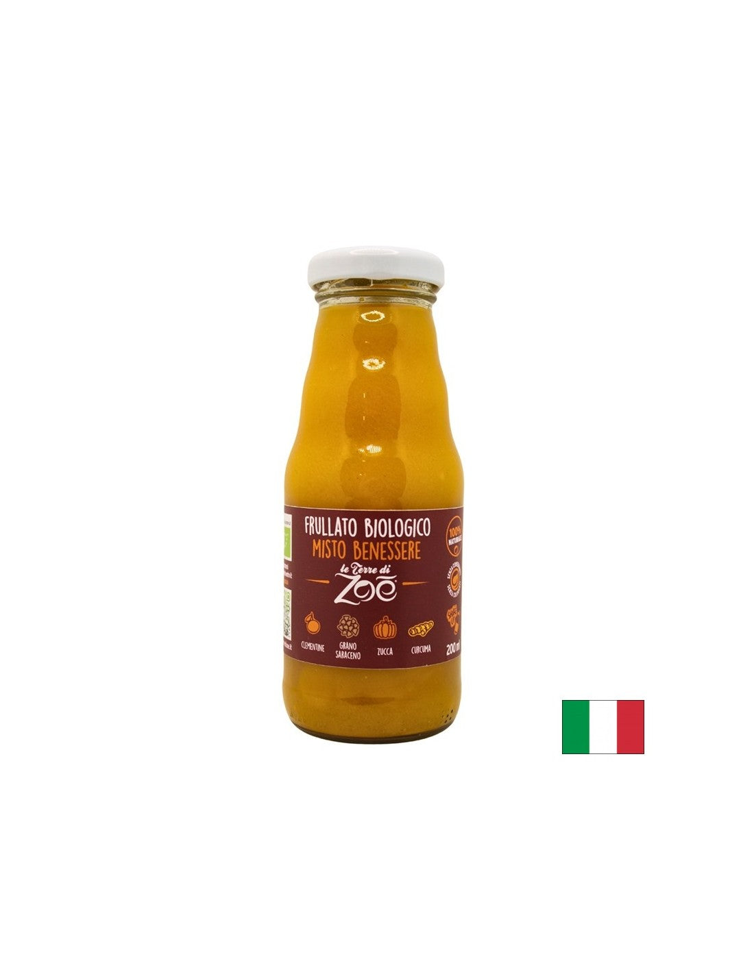 Organski smoothie mandarine, buče, ajde, kurkume, 200 ml