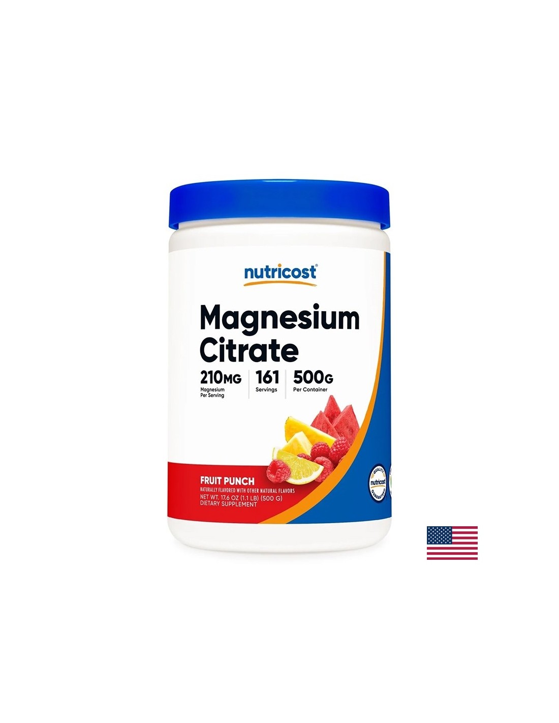 Mišični, srčni in živčni sistem - magnezij (citrat), 210 mg x 500 g praška, okus sadja