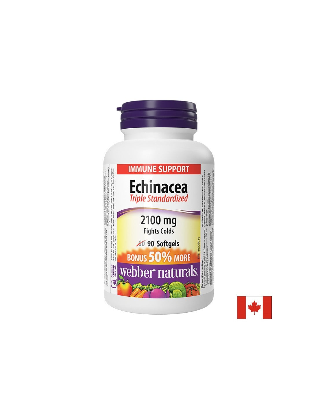 Imunost - Echinacea (trojni standardizirani ekstrakt) 2100 mg, 90 kapsul softgela