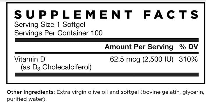 Vitamin D3 2500 iu 100 gel kapsul