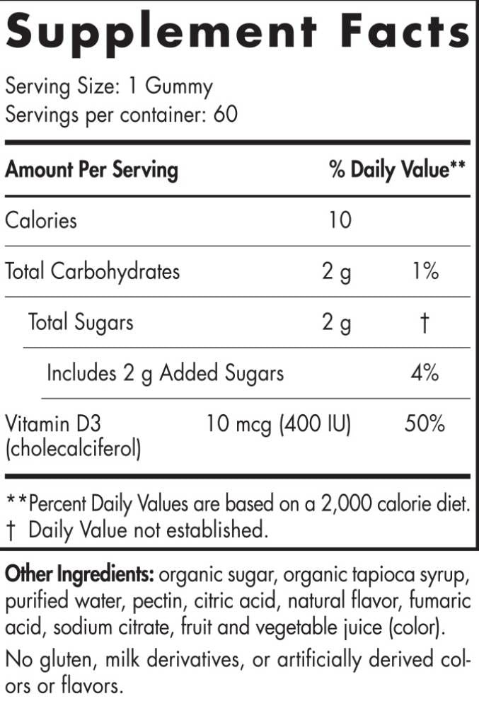 Vitamin D3 Gummies Kids 400 iu - 60 gumij