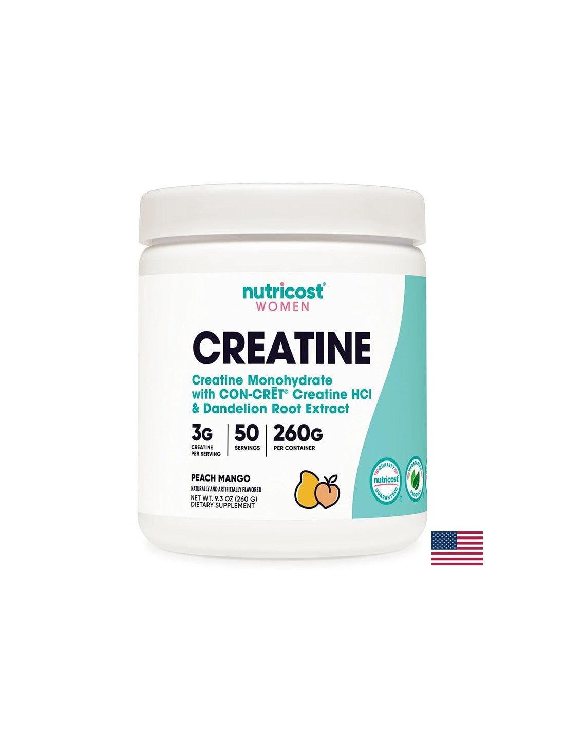 Kreatin (ženska formula s folno kislino, maslačkom, medvedi in brusnicami), 260 g v prahu, aromatiziran z mangom