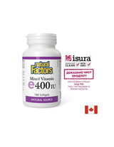 Vitamin E (mešanica tokoferola) - antioksidant, 268 mg/ 400 IU <tc>Natural Factors</tc>