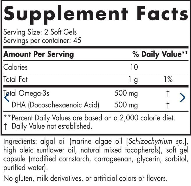 Alge DHA 500 mg - 90 gel kapsul