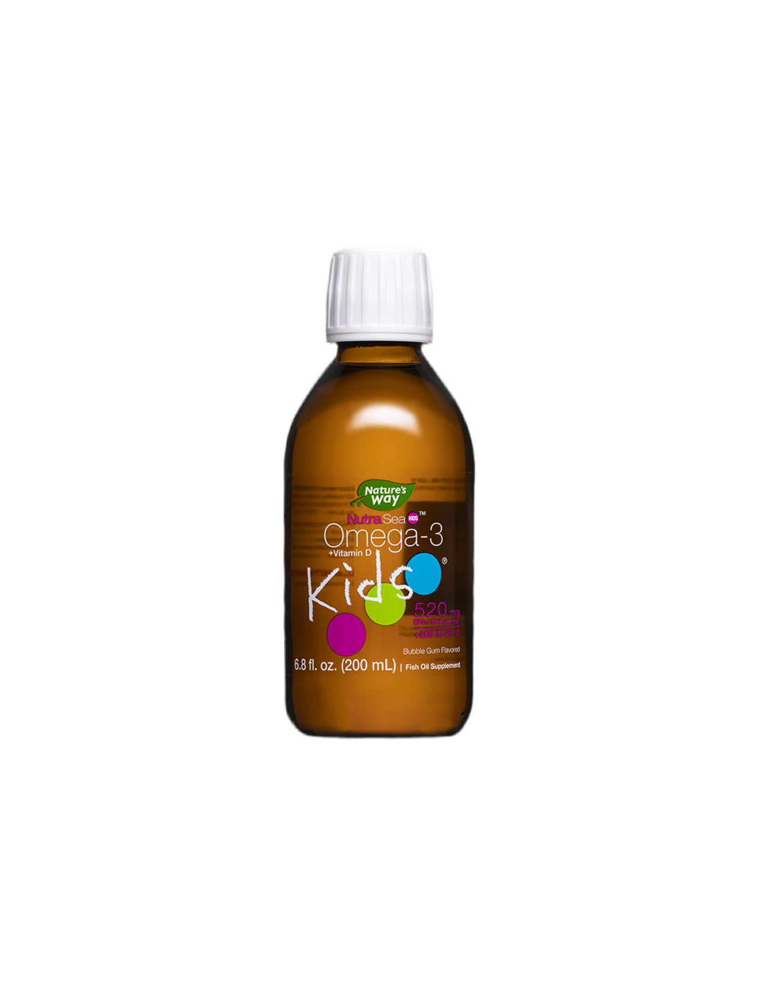 Omega -3 + vitamin D3 za otroke - Otroci nahrane - zelo prebavljiva tekoča formula, 200 ml, z okusom dlesni