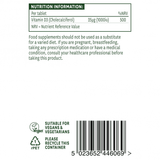 Vitamin D3 (vitamin D3) 1000iu 60 Veganske tablete Naturesaid
